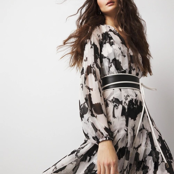 White House Black Market Abstract Floral Maxi Dress - Picture 3 of 6